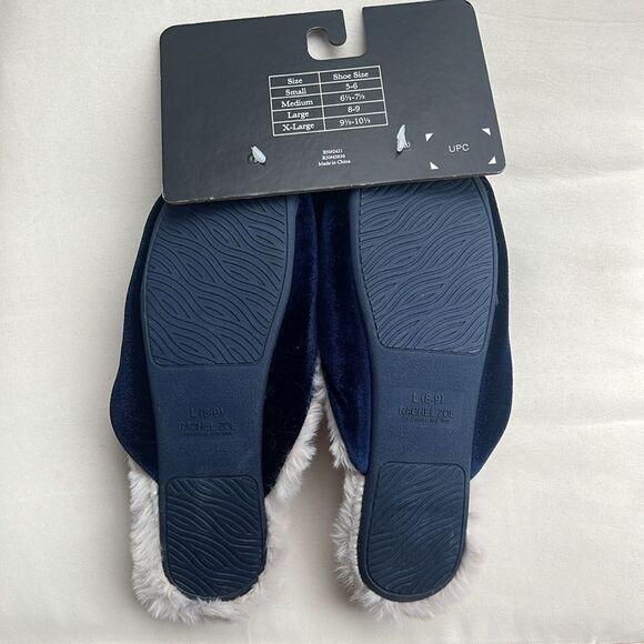 Rachel Zoe Blue Velvet Bow Slippers - Picture 7 of 9